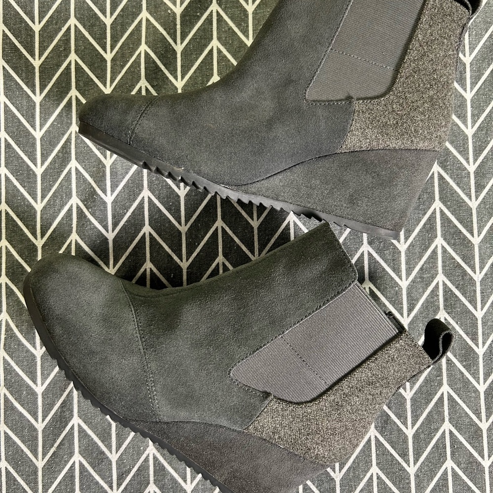 Toms Charcoal Ankle Booties
